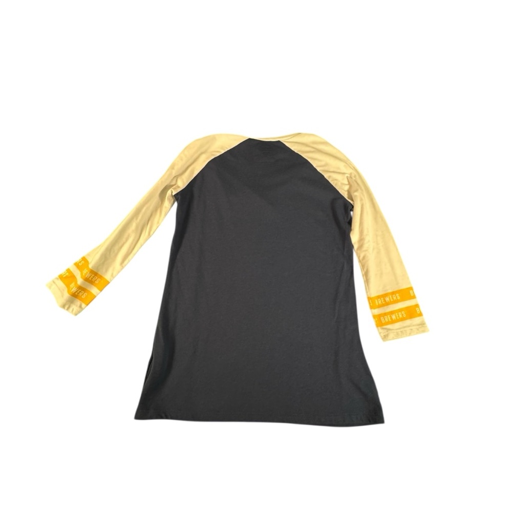Milwaukee Brewers Womens Small Raglan Baseball Shirt MLB Genuine 3/4 Sleeve - Picture 8 of 11